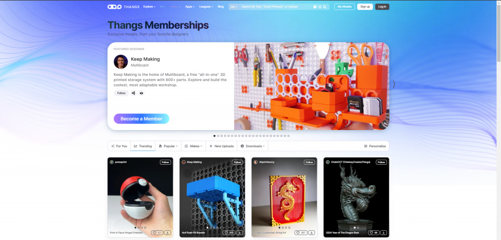 Website lay file in 3D uy tin - Thangs