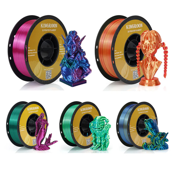 PLA blended with metal powder produces a stunning shimmering effect in the final product