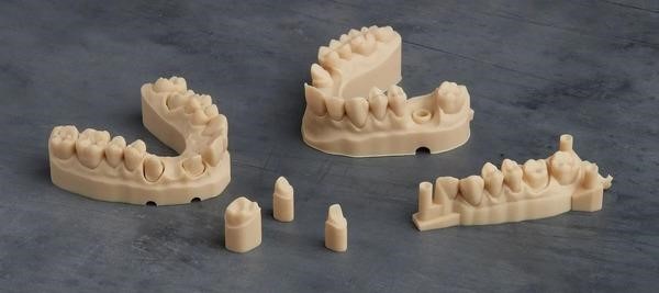 Resin is used to print models in the dental industry