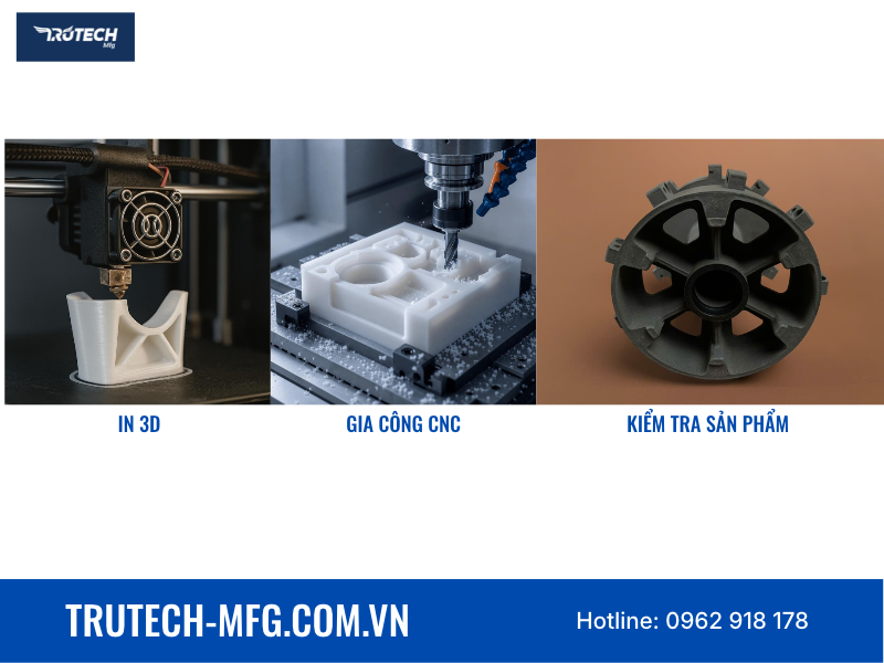 in 3d nhựa kết hợp gia công cnc